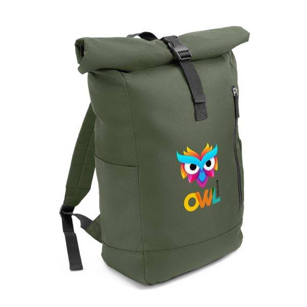 Sac à dos en RPET Eiddwen vert personnalisable avec logo