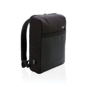 Sac à dos ordinateur 15'' antivol, noir personnalisable avec logo
