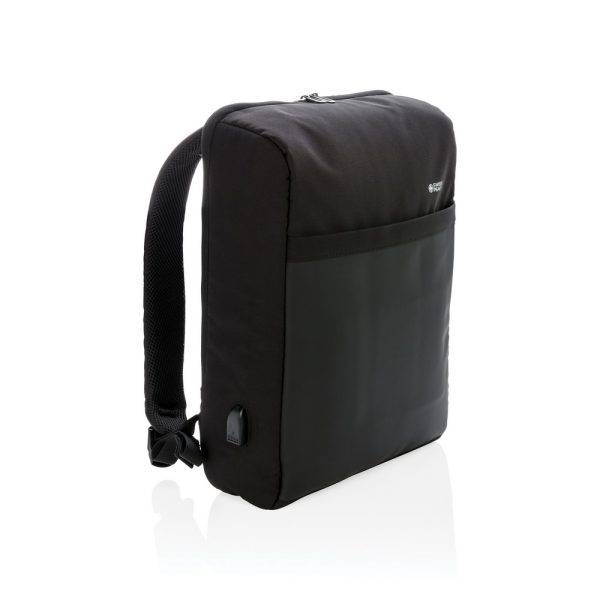 Sac à dos ordinateur 15'' antivol, noir personnalisable avec logo