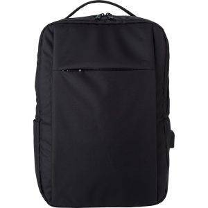 Sac à dos ordinateur RPET 16" noir personnalisable avec logo