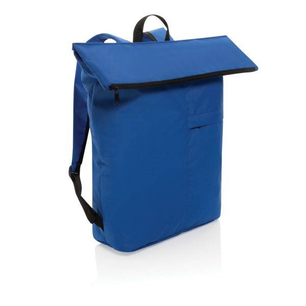 Sac à dos pliable Dillon en rPET AWARE bleu personnalisable avec logo