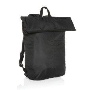 Sac à dos pliable Dillon en rPET AWARE™ noir personnalisable avec logo
