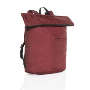 Sac à dos pliable Dillon en rPET AWARE™ rouge personnalisable
