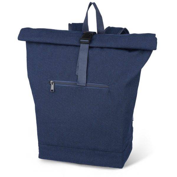 Sac à dos Rolltop bleu personnalisable avec logo