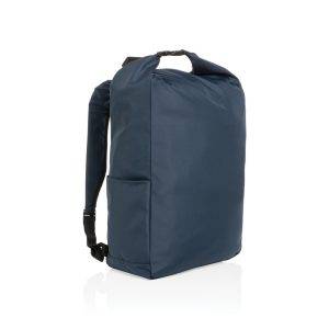 Sac à dos rolltop en rPET Impact AWARE™ bleu personnalisable avec logo