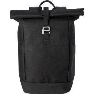 Sac à dos "rolltop" noir personnalisable avec logo