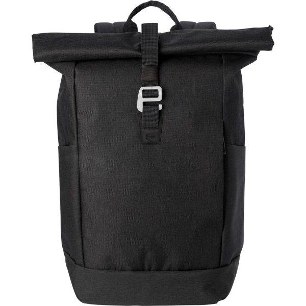Sac à dos "rolltop" noir personnalisable avec logo