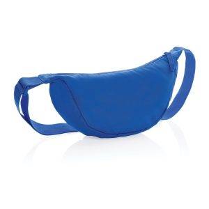 Sac banane en bandoulière en rPET AWARE Crescent bleu personnalisable