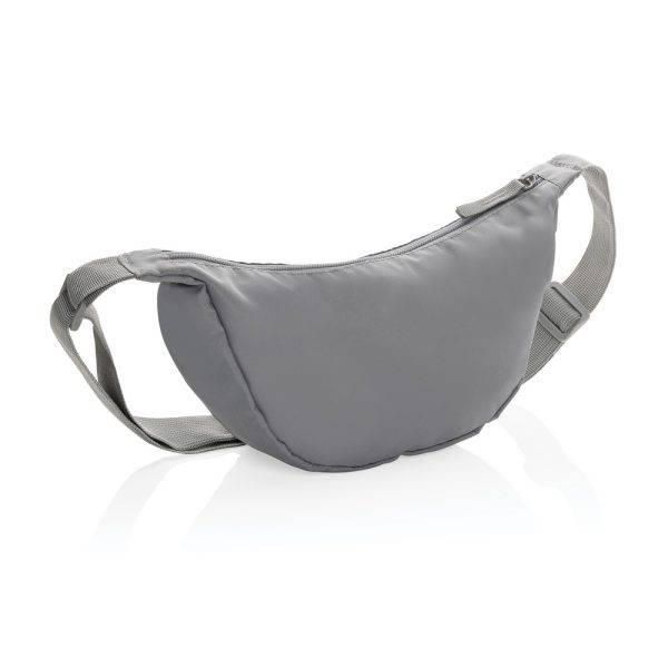 Sac banane en bandoulière en rPET AWARE Crescent gris personnalisable