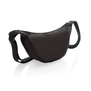 Sac banane en bandoulière en rPET AWARE Crescent noir personnalisable