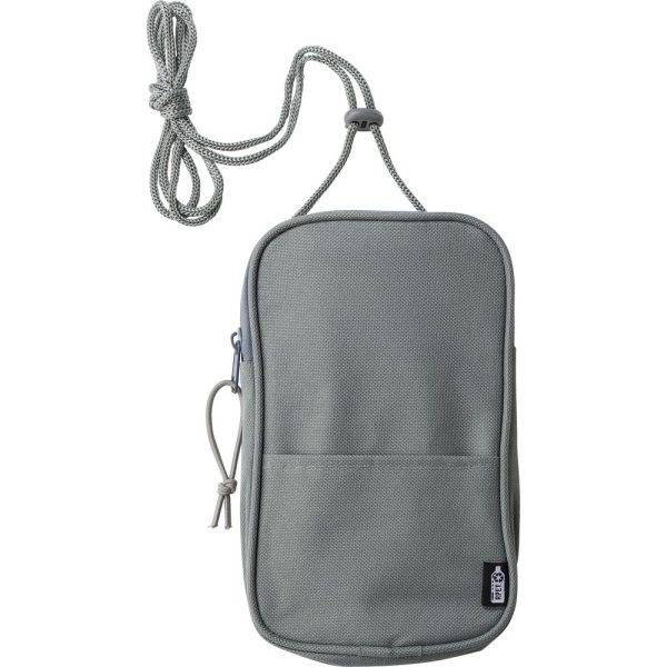 Sac bandoulière, pochette RPET gris personnalisable avec logo