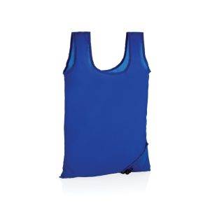 Sac de courses pliable rPET CONSCIENT™ d’impact bleu personnalisable