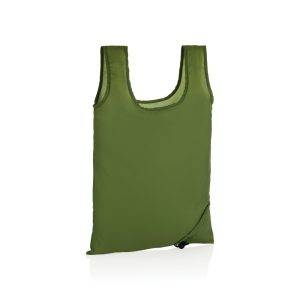 Sac de courses pliable rPET CONSCIENT™ d’impact vert personnalisable