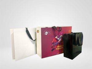 Sacs de luxe à poignées ruban personnalisés avec logo