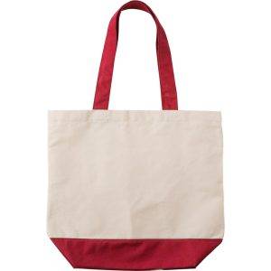 Sac de plage, sac shopping rouge personnalisable avec logo