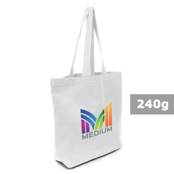 Sac de shopping en coton Ornell blanc personnalisable avec logo