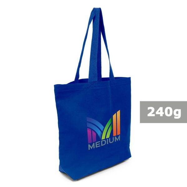 Sac de shopping en coton Ornell bleu marine personnalisable avec logo