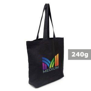 Sac de shopping en coton Ornell noir personnalisable avec logo