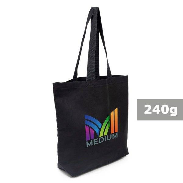 Sac de shopping en coton Ornell noir personnalisable avec logo