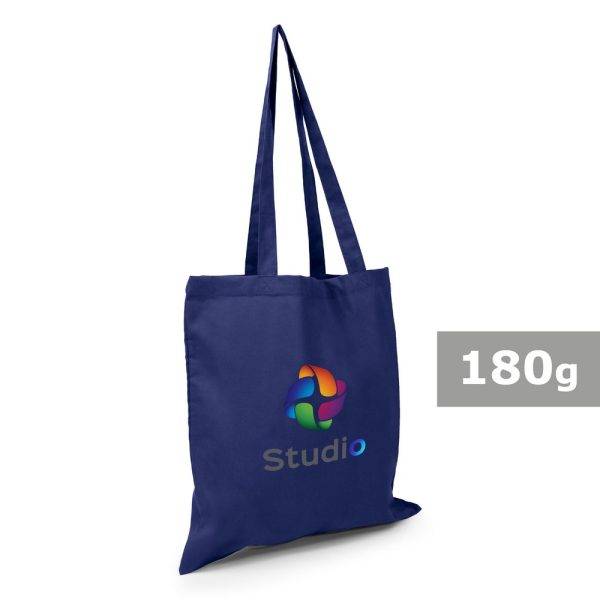 Sac de shopping en coton Rabia bleu marine personnalisable avec logo