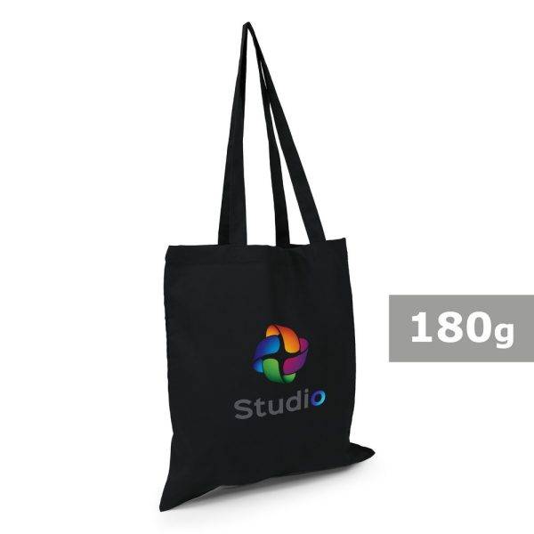 Sac de shopping en coton Rabia noir personnalisable avec logo
