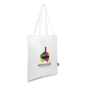 Sac de shopping RPET Rokia blanc personnalisable avec logo