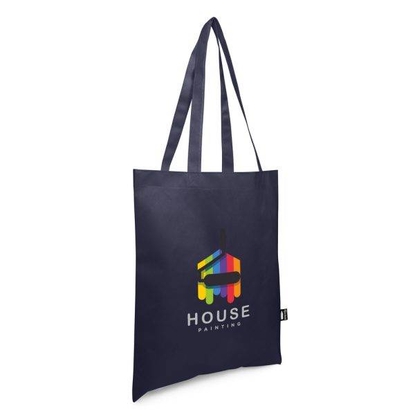 Sac de shopping RPET Rokia bleu marine personnalisable avec logo