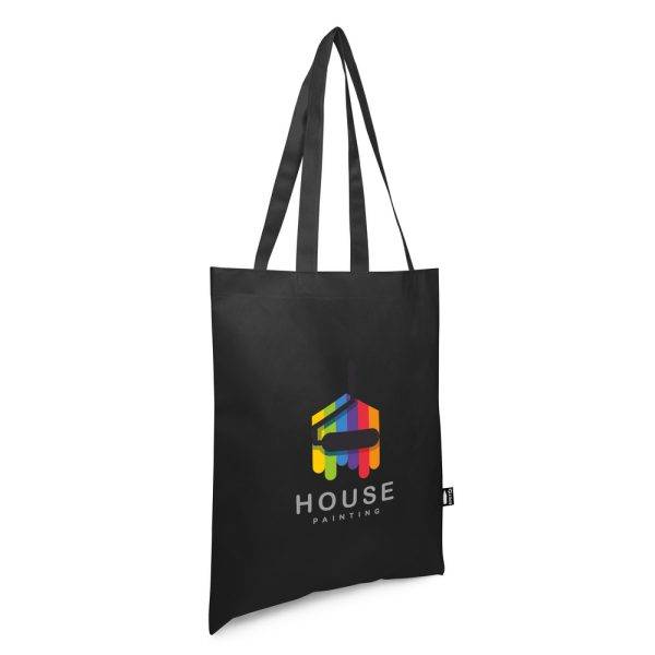 Sac de shopping RPET Rokia noir personnalisable avec logo