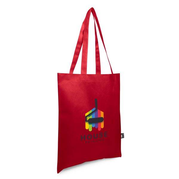 Sac de shopping RPET Rokia rouge personnalisable avec logo