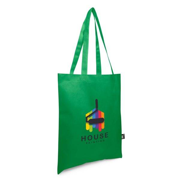 Sac de shopping RPET Rokia vert personnalisable avec logo