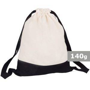 Sac de sport en coton | Tess noir personnalisable avec logo