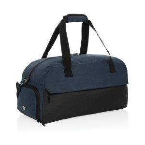 Sac de sport en rPET AWARE™ Kazu bleu personnalisable avec logo