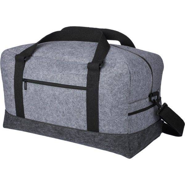 Sac de sport et de voyage en RPET gris personnalisable avec logo