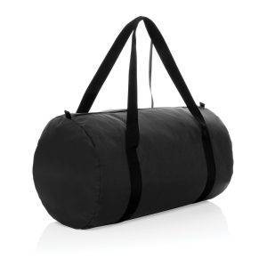 Sac de sport pliable en rPET AWARE Dillon noir personnalisable