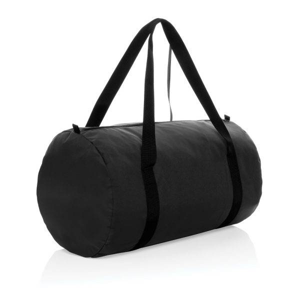 Sac de sport pliable en rPET AWARE Dillon noir personnalisable