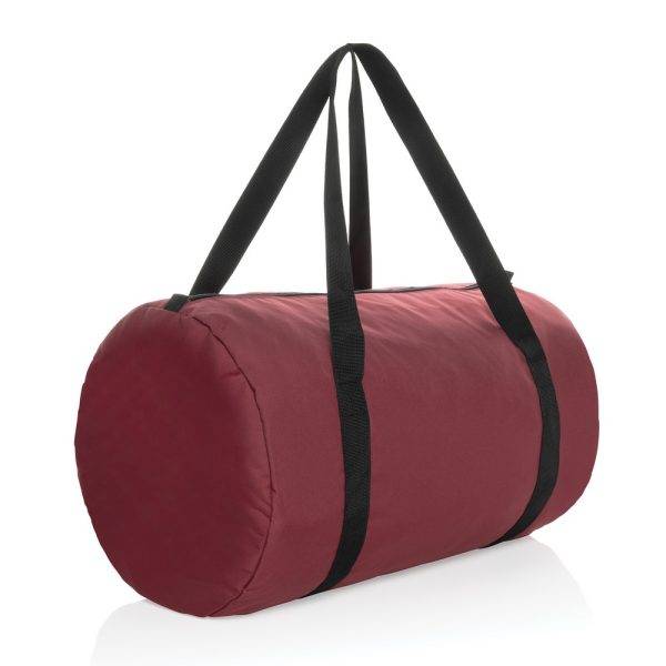 Sac de sport pliable en rPET AWARE Dillon rouge personnalisable