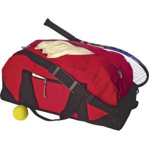 Sac de voyage rouge personnalisable avec logo