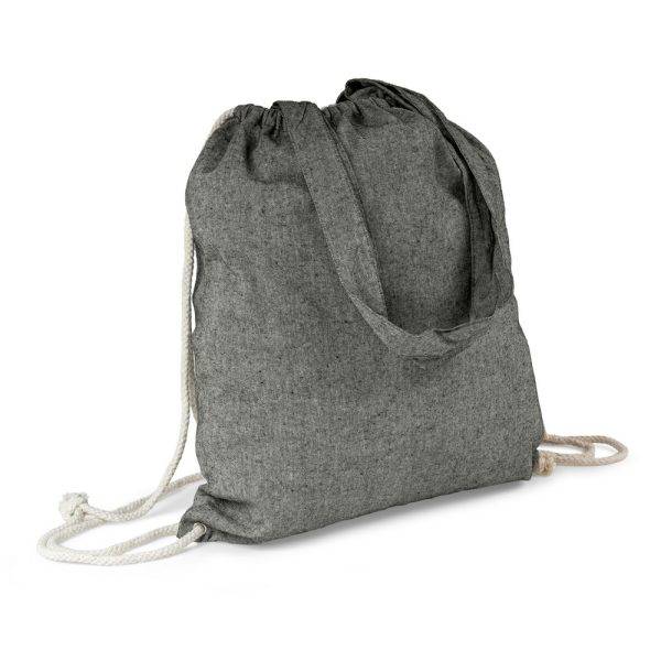 Sac en coton recyclé 2 en 1, sac à cordon et sac personnalisable – réf. V6792-03