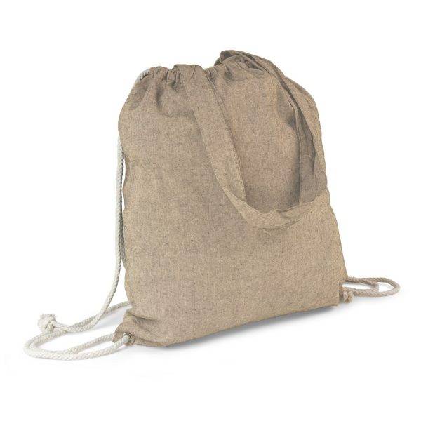Sac en coton recyclé 2 en 1, sac à cordon et sac personnalisable – réf. V6792-20
