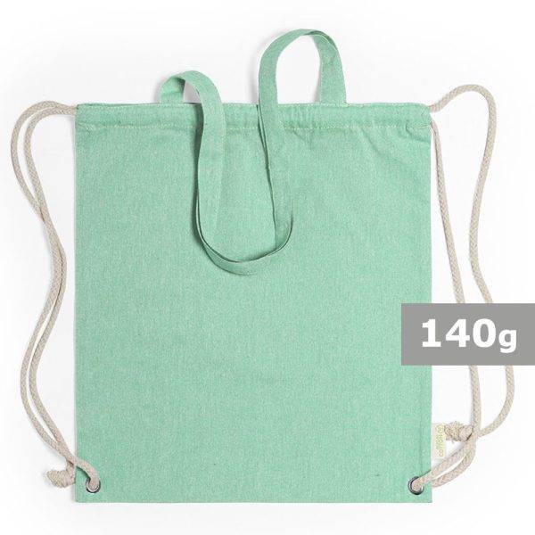 Sac en coton recyclé 2 en 1, sac à cordon et sac personnalisable