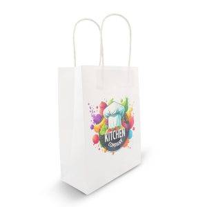 Sac en papier A4 Dialla BX blanc personnalisable avec logo