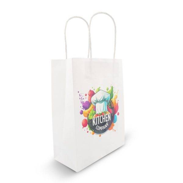 Sac en papier A4 Dialla BX blanc personnalisable avec logo