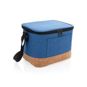 Sac isotherme double ton avec finition liège bleu personnalisable