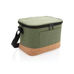 Sac isotherme double ton avec finition liège vert personnalisable