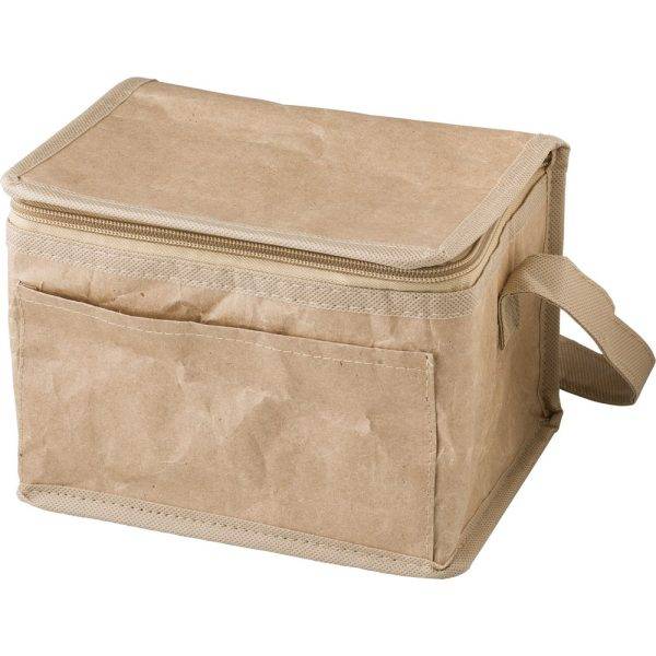 Sac isotherme en papier laminé brun personnalisable avec logo – réf. V0297-16