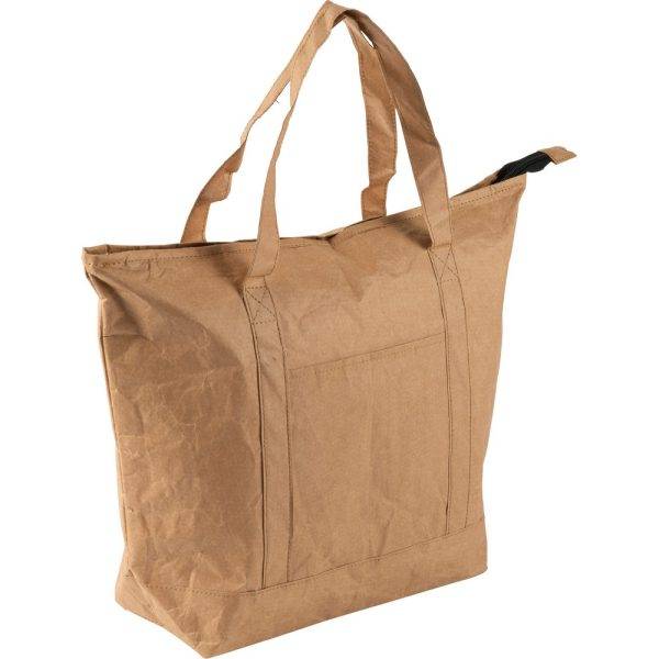 Sac isotherme en papier laminé brun personnalisable avec logo