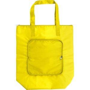 Sac isotherme pliable, shopping bag jaune personnalisable avec logo