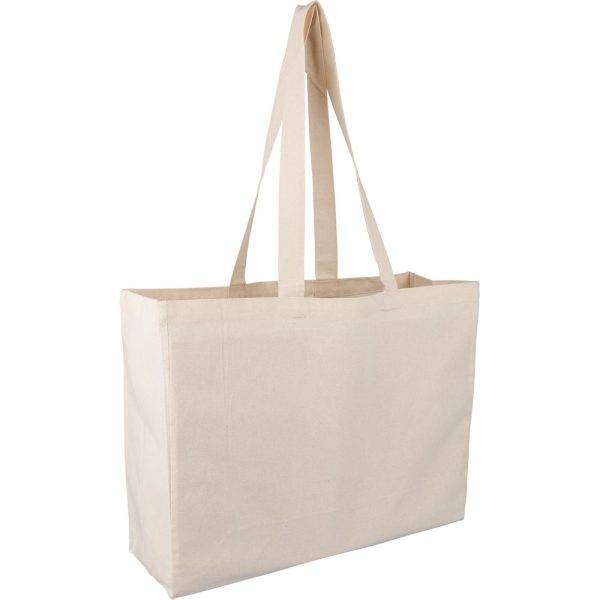 Sac shopping beige personnalisable avec logo – réf. VB146-20