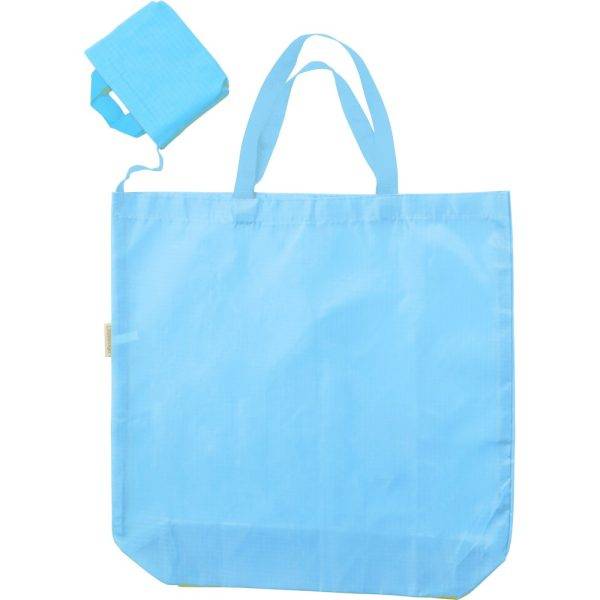 Sac shopping bleu clair personnalisable avec logo – réf. V0401-23