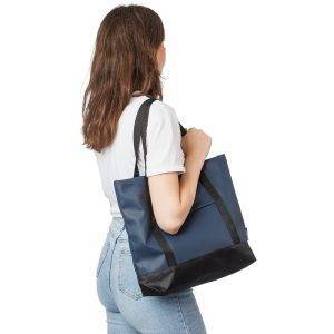 Sac shopping bleu personnalisable avec logo – réf. VA284-11
